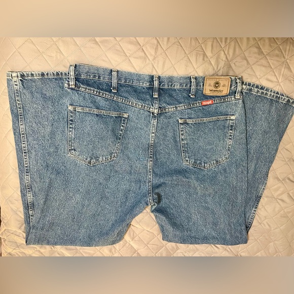 Men's Wrangler Regular Fit Jeans 40 X 32 Blue Denim Pants Straight Western - Picture 6 of 9